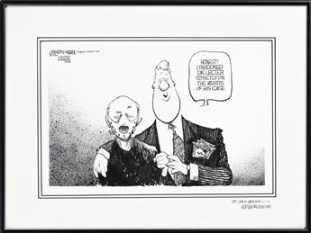 JIM BORGMAN (1954-) Honest! I Pardoned Dr. Lecter Strictly on the Merits of His Case. (BILL CLINTON / POLITICAL CARTOON)